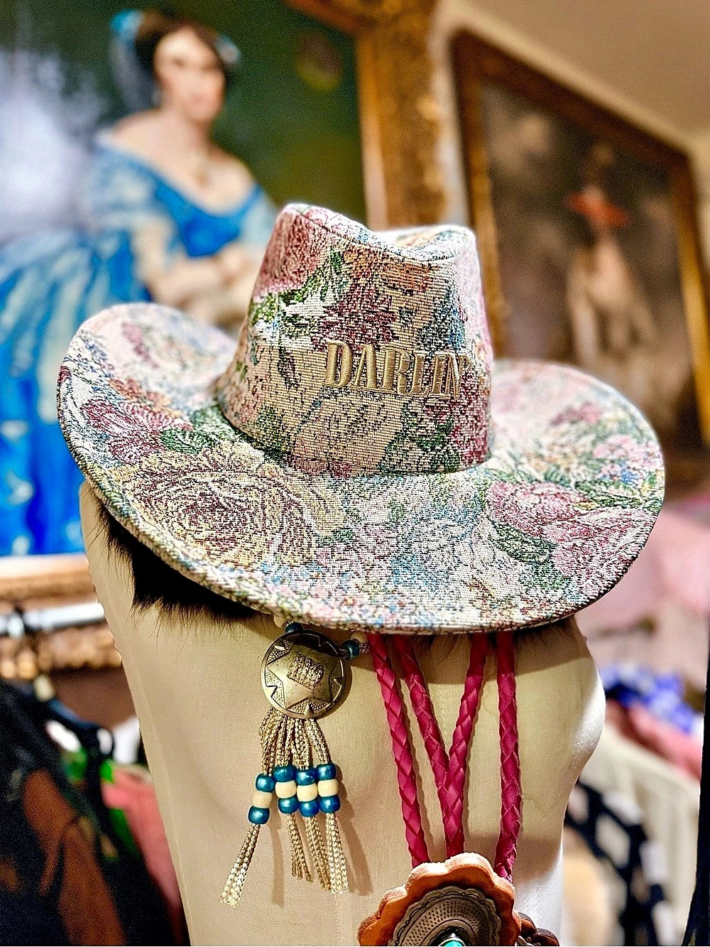 New Darlin’ Embroidered Tapestry Cowboy Hat Adjustable Size